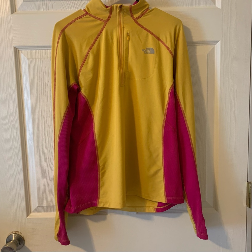 The North Face Yellow and Fuchsia Pullover